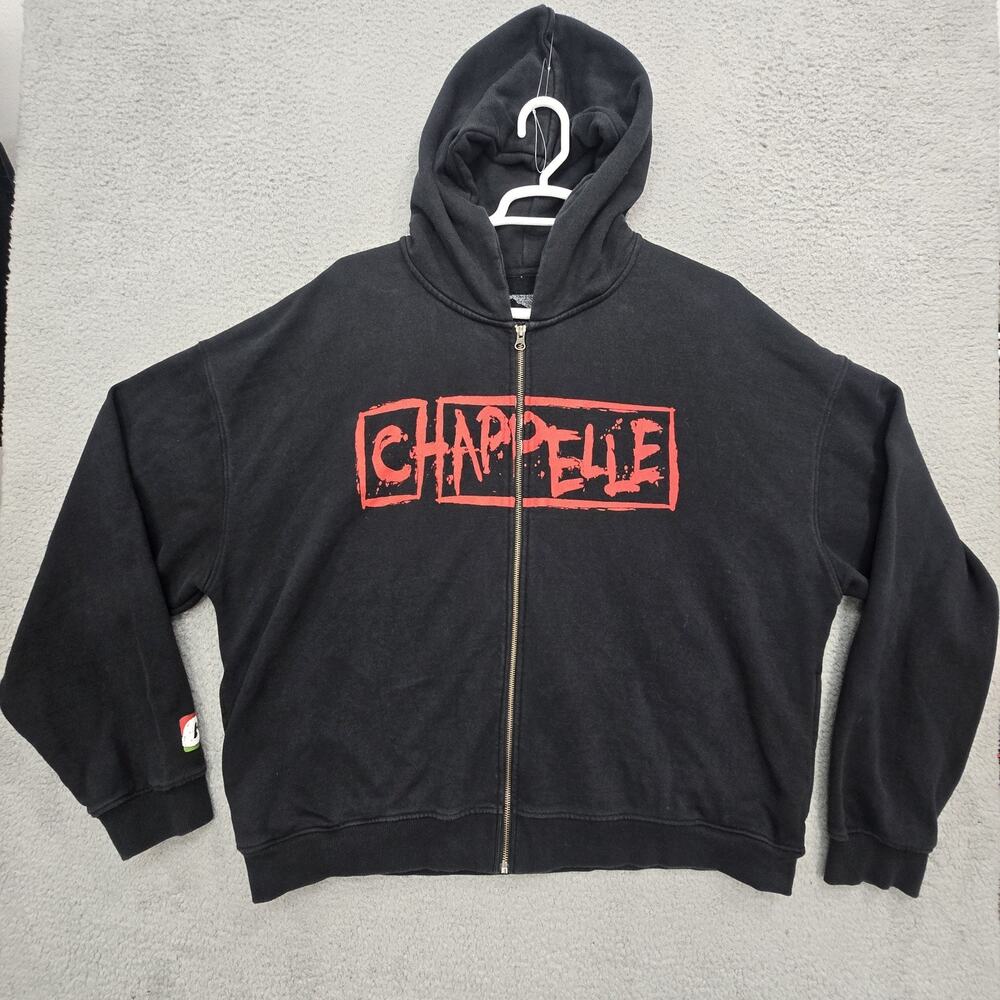 Dave Chappelle Hoodie Full Zip 2x Black Unstoppable Tour Stand Up Comedy Fleece